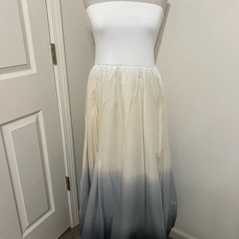Zara Combination Ombre Maxi Bubble Hem Dress Size M Like New Condition